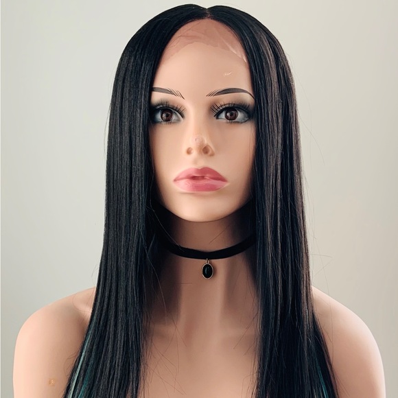Long Black/ Blue/Multi Color Premium Fiber Lace Front Wig for Daily Wear/Events - Picture 4 of 9